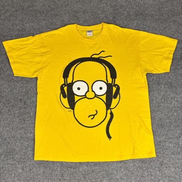 The Simpsons Homer Simpson Headphones T Shirt size XL 2009 vintage - Picture 1 of 7